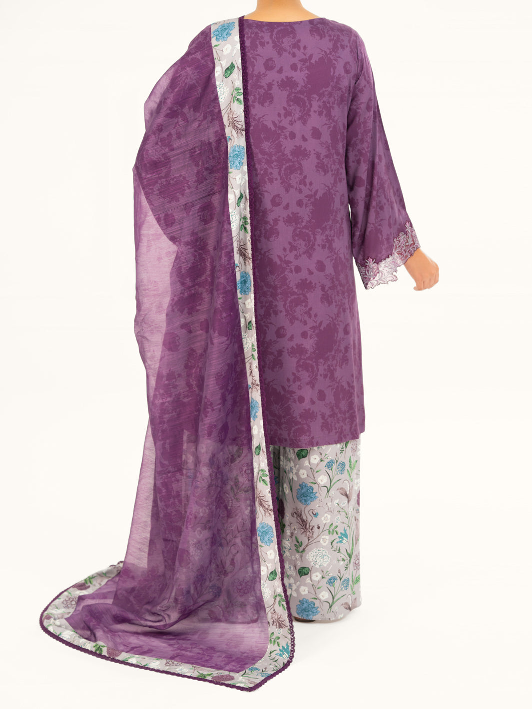 Purple Viscose 3Pc Stitched - AWP-3PS-754
