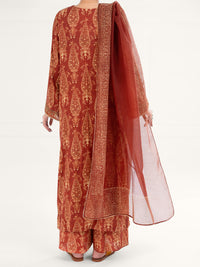 Brown Poly-Raw Silk 3Pc Stitched - AWP-3PS-757