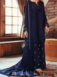 Blue Viscose Karandi Dyed 3Pc Stitched - AWP-3PS-762