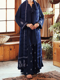 Blue Viscose Karandi Dyed 3Pc Stitched - AWP-3PS-762