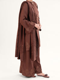 Brown Velvet Stripe 3Pc Stitched - AWP-3PS-764