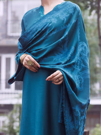 Teal Velvet Stripe 3Pc Stitched - AWP-3PS-765