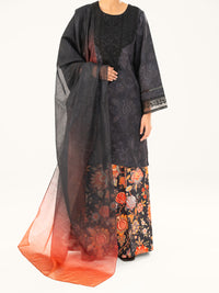 Black Poly Jacquard 3Pc Stitched - AWP-3PS-767