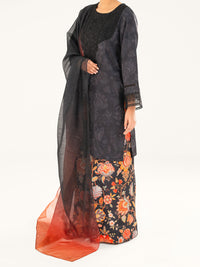 Black Poly Jacquard 3Pc Stitched - AWP-3PS-767