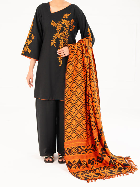 Black Karandi 3Pc Stitched - AWP-3PS-771