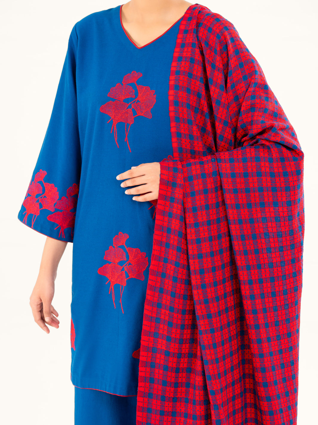 Blue Light Khaddar 3Pc Stitched - AWP-3PS-773