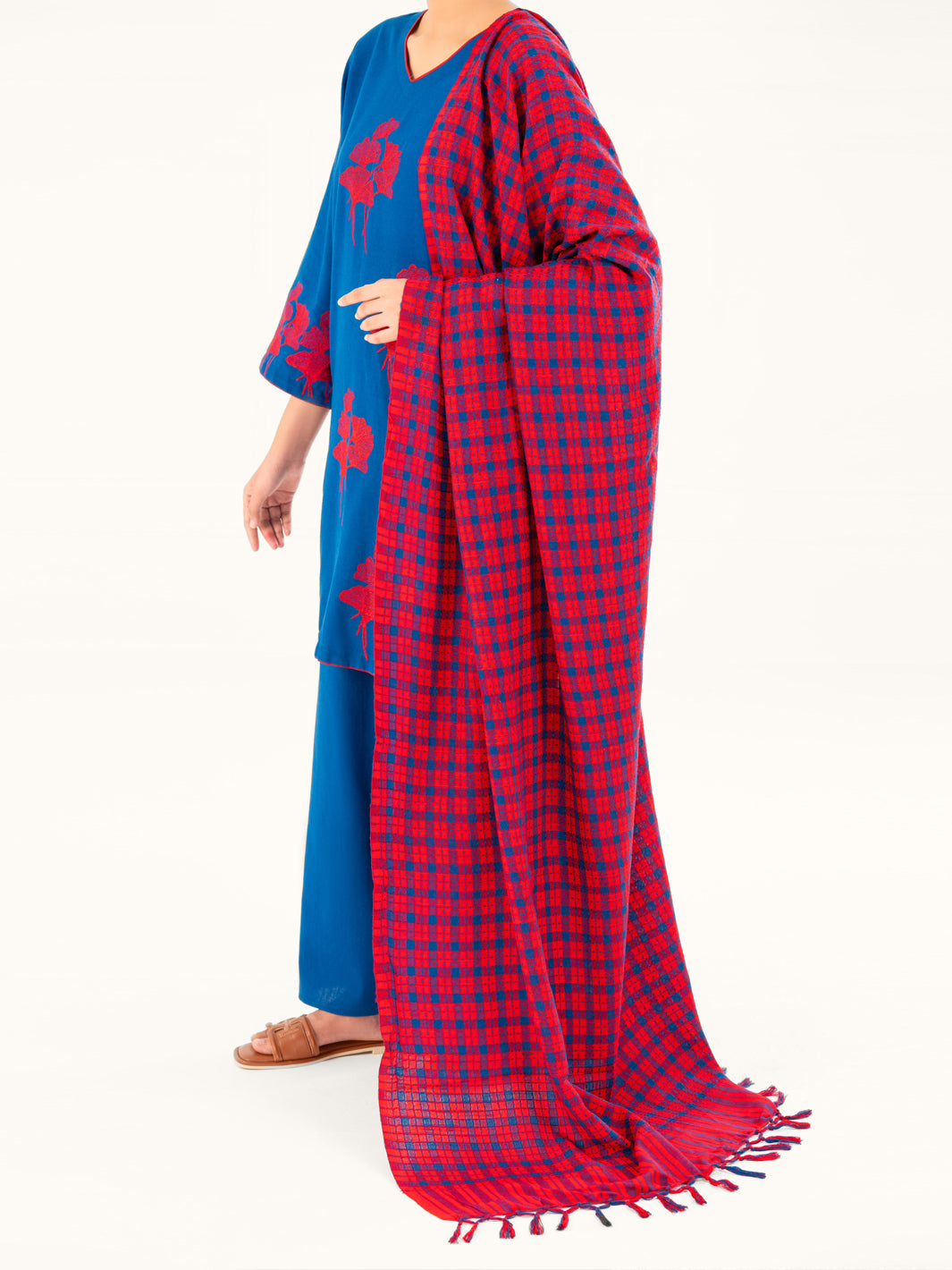 Blue Light Khaddar 3Pc Stitched - AWP-3PS-773