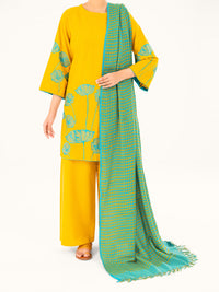 Mustard Light Khaddar 3Pc Stitched - AWP-3PS-775