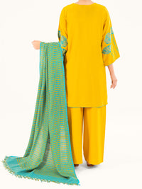 Mustard Light Khaddar 3Pc Stitched - AWP-3PS-775