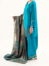 Turquoise Taffeta Silk 3Pc Unstitched - AWP-3PS-776