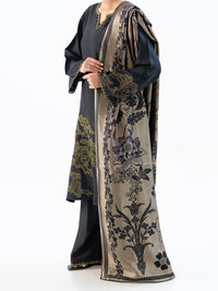 Black Taffeta Silk 3Pc Unstitched - AWP-3PS-777