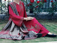 Red Taffeta Silk 3Pc Stitched - AWP-3PS-778