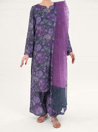 Purple Viscose 3Pc Stitched - AWP-3PS-779