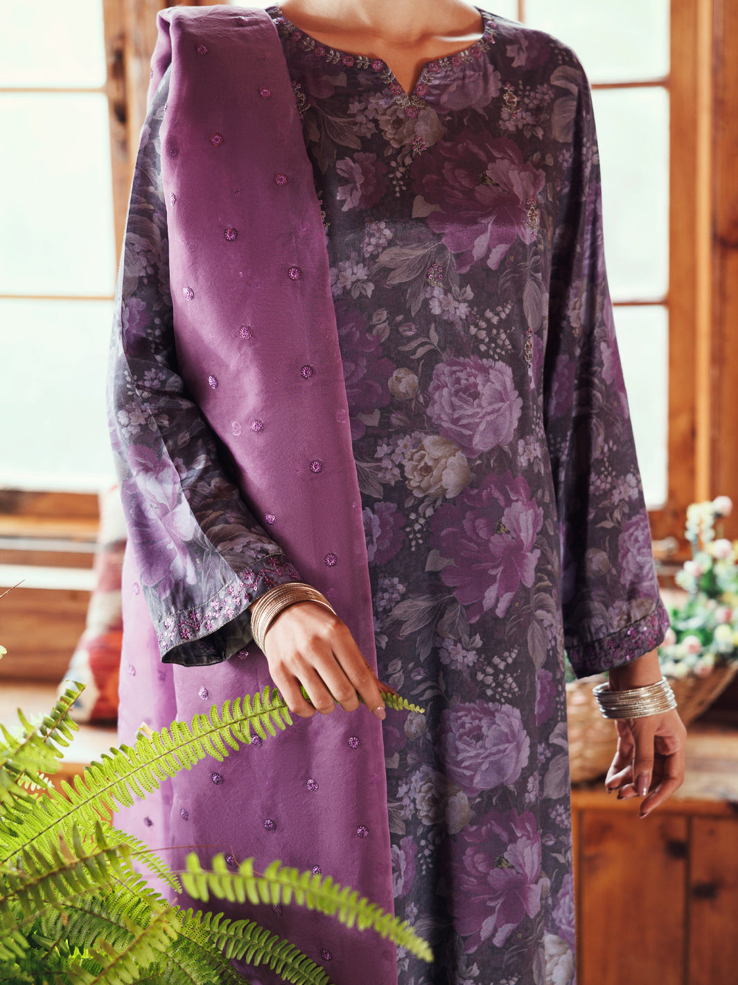 Purple Viscose 3Pc Stitched - AWP-3PS-779
