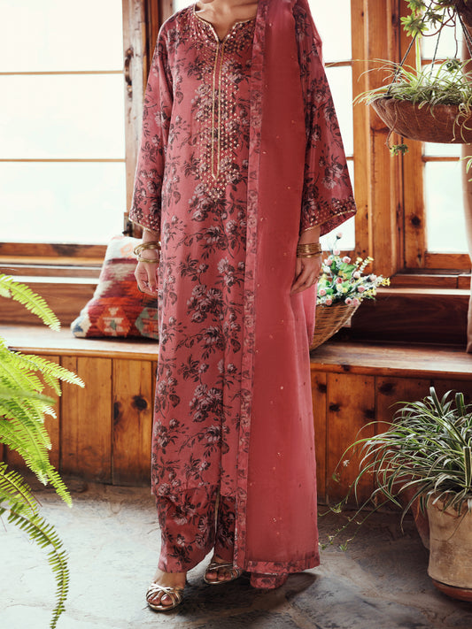 Tea Pink Viscose 3Pc Stitched - AWP-3PS-780