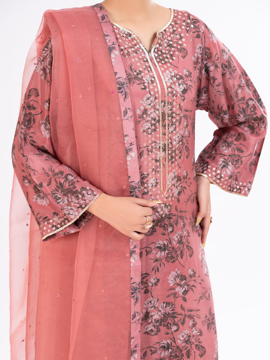 Tea Pink Viscose 3Pc Stitched - AWP-3PS-780