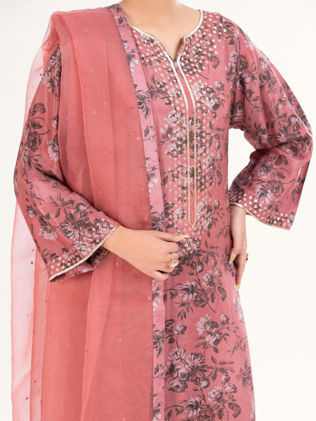Tea Pink Viscose 3Pc Stitched - AWP-3PS-780