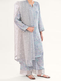 Grey Viscose 3Pc Stitched - AWP-3PS-781