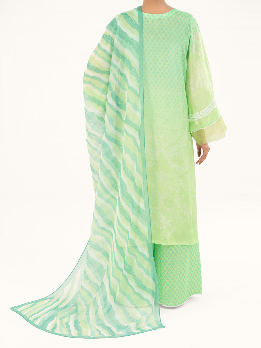 Light Green Thai Silk 3Pc Stitched - AWP-3PS-782