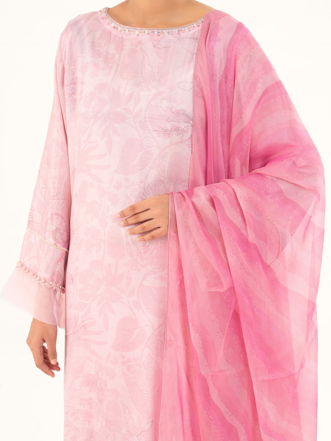 Light Pink Thai Silk 3Pc Stitched - AWP-3PS-784