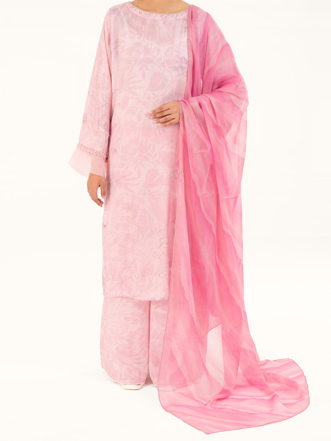 Light Pink Thai Silk 3Pc Stitched - AWP-3PS-784
