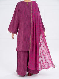 Purple Yarn Dyed 3Pc Stitched - AWP-3PS-785