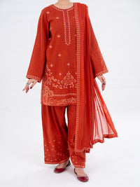 Rust Yarn Dyed 3Pc Stitched - AWP-3PS-787