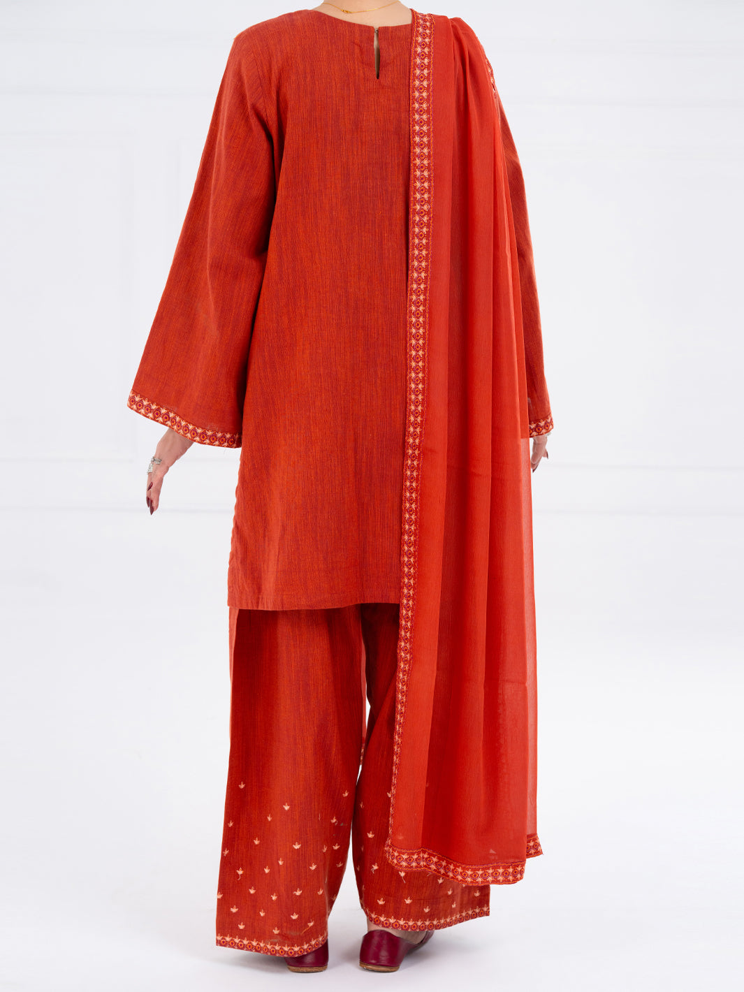 Rust Yarn Dyed 3Pc Stitched - AWP-3PS-787