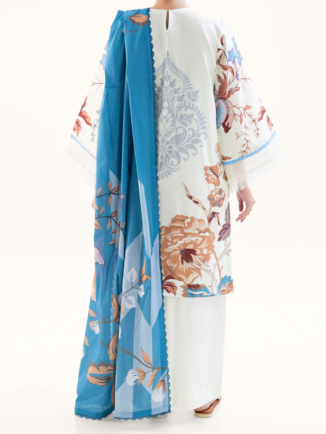 Cream Cambric 3Pc Unstitched - AWP-3PS-789