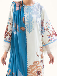 Cream Cambric 3Pc Unstitched - AWP-3PS-789