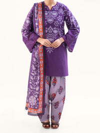 Plum Cambric 3Pc Unstitched - AWP-3PS-791