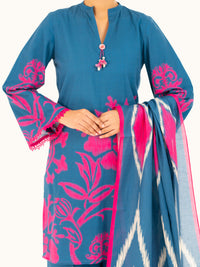 Blue Cambric 3Pc Unstitched - AWP-3PS-793