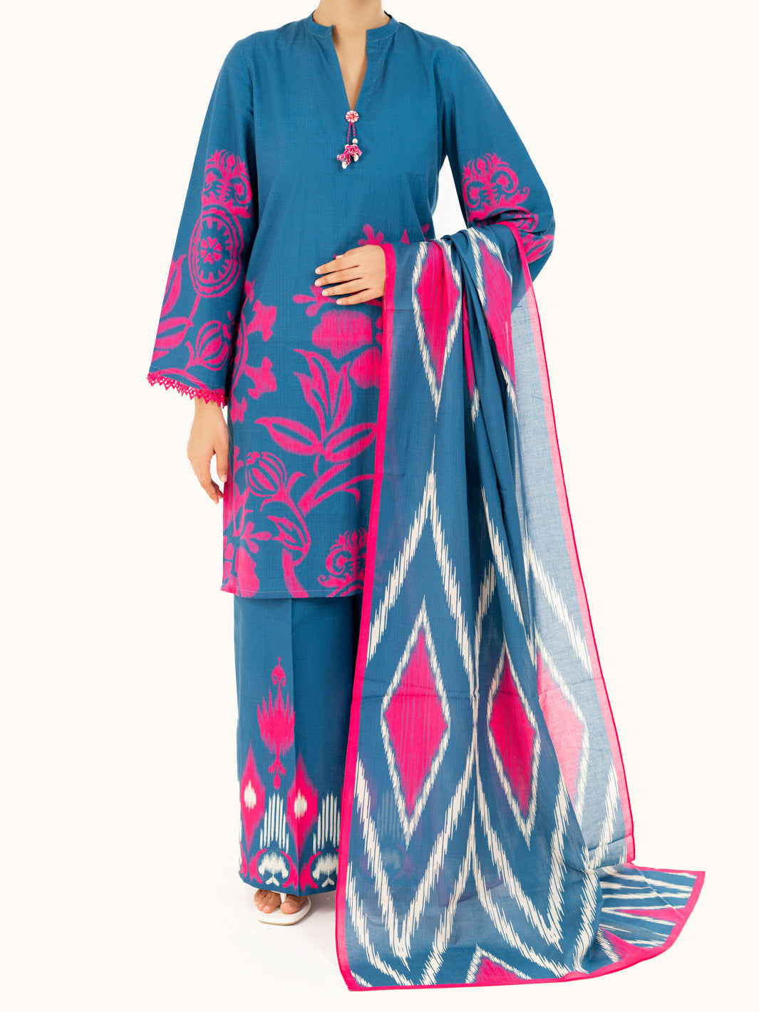 Blue Cambric 3Pc Unstitched - AWP-3PS-793