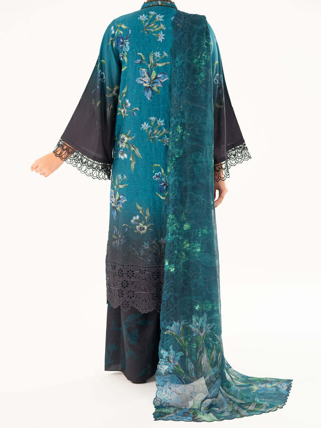 Teal Cambric 3Pc Unstitched - AWP-3PS-794