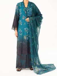 Teal Cambric 3Pc Unstitched - AWP-3PS-794