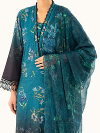 Teal Cambric 3Pc Unstitched - AWP-3PS-794