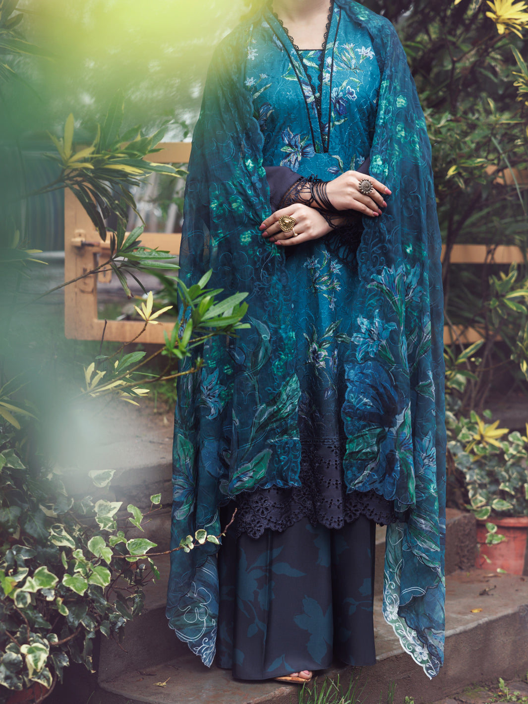 Teal Cambric 3Pc Unstitched - AWP-3PS-794