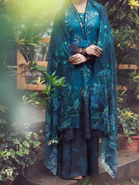 Teal Cambric 3Pc Unstitched - AWP-3PS-794