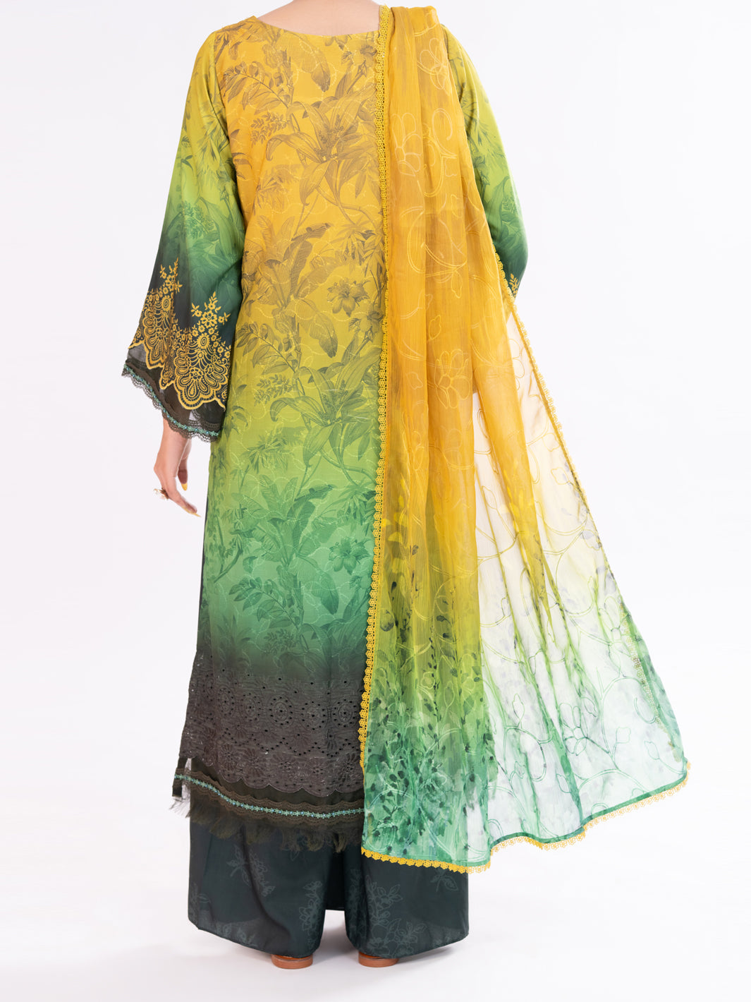 Green Poly-Lawn 3Pc Unstitched - AWP-3PS-796