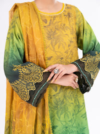 Green Poly-Lawn 3Pc Unstitched - AWP-3PS-796