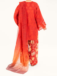Red Poly-Jacquard 3Pc Stitched - AWP-3PS-797