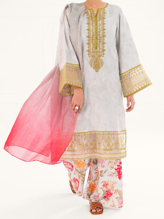 Pistachio Green Poly-Jacquard 3Pc Stitched - AWP-3PS-798