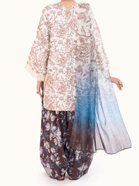 Beige Poly Jacquard 3Pc Unstitched - AWP-3PS-799