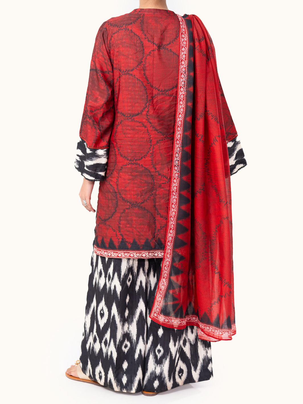 Maroon Lino Kara 3Pc Unstitched - AWP-3PS-800