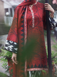 Maroon Lino Kara 3Pc Unstitched - AWP-3PS-800