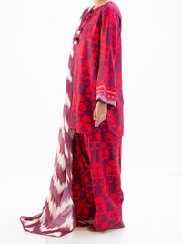 Plum Jacquard 3Pc Unstitched - AWP-3PS-801
