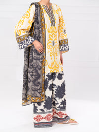 Lemon Lino Kara 3Pc Unstitched - AWP-3PS-802