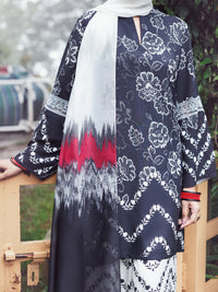 Black Viscose Silk 3Pc Unstitched - AWP-3PS-803