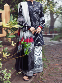 Black Viscose Silk 3Pc Unstitched - AWP-3PS-803