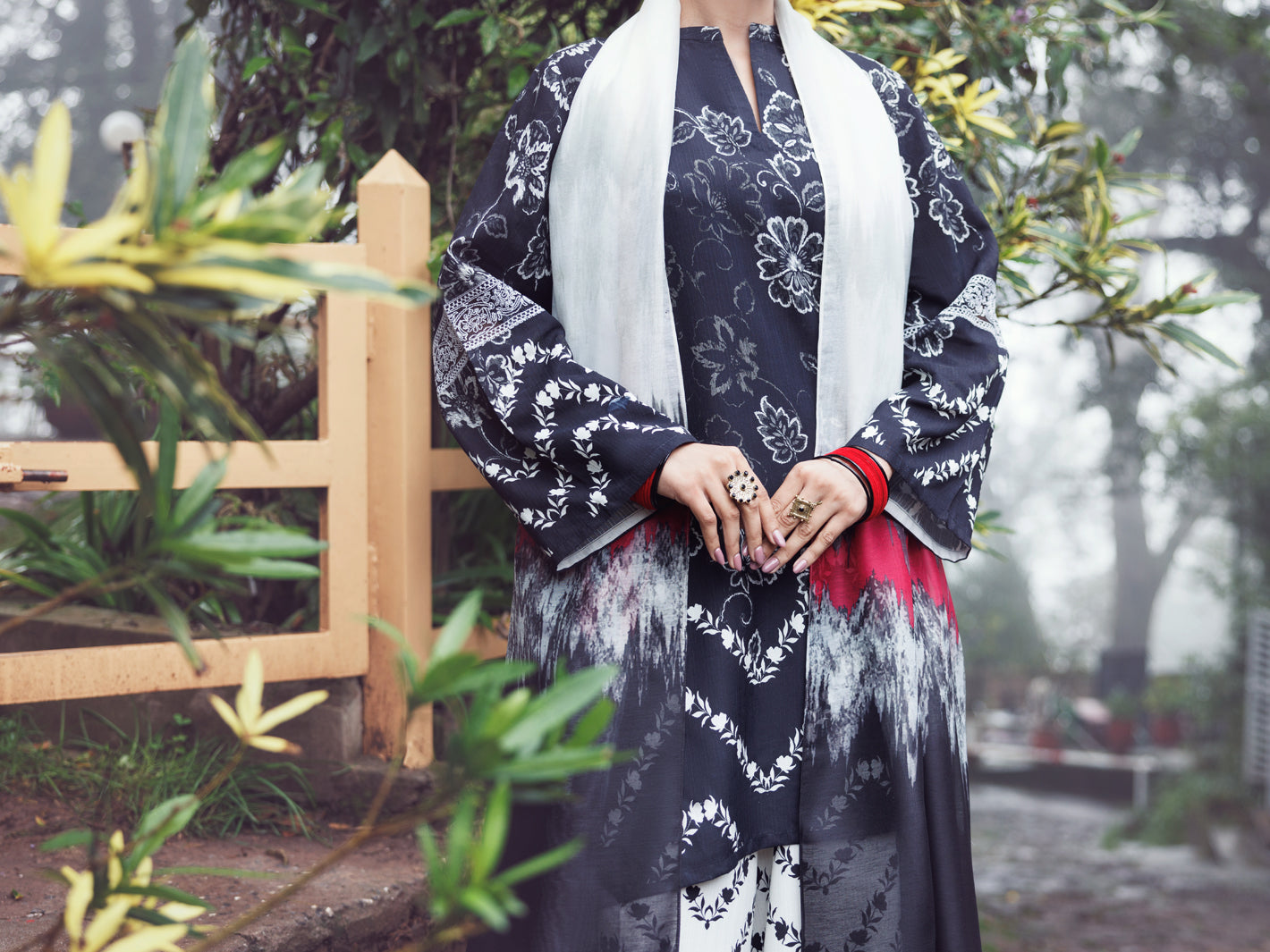 Black Viscose Silk 3Pc Unstitched - AWP-3PS-803